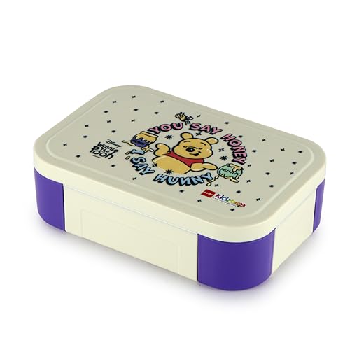 Image of CELLO Kidzbee Galaxy Hunny Bear Insulated Kids Lunch Box with Inner Steel Box, Off White | 3D Touch & Feel Designs Tiffin Box | Leak Proof & Break Resistant | Ideal for School & Picnic