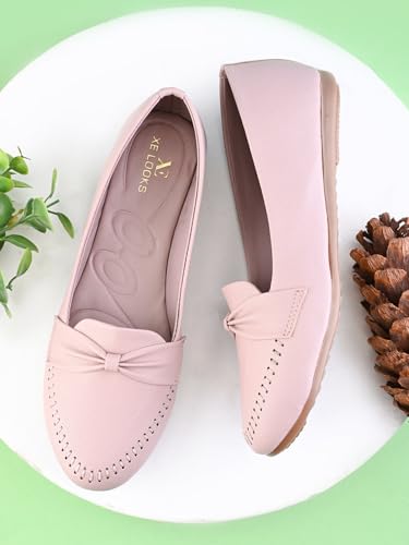 Image of XE Looks Stylish Knotted Bow Loafers | Soft Matte Finish | Flexible & Everyday Wear For Girls & Womens