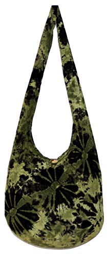 Image of TIE DYE Bohemian Hipster Hobo Boho Hippie Crossbody Bag Purse Black Tone 39 inch