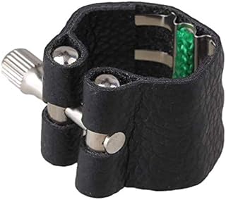 Jiayouy Artificial Leather Clarinet Mouthpiece Ligature Fastener Compact Durable Black