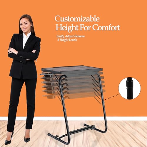 Image of amazon basics Executive | Lounge Mate Executive | Height Adjustable Laptop Table | Adjustable Table Angle | Cupholder | Footrest | Carbon Steel | Dove White | 75 cm - H, 55 cm - L, 40 cm - W