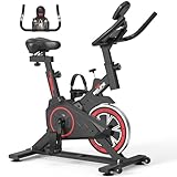 RELIFE REBUILD YOUR LIFE エクササイズバイク ステーショナリー 自宅屋内用 サイレントベルトドライブ付きサイクリングバイク ホームカーディオ用 ブレーキパッド抵抗 調節&快適なシート/パッドホルダー/LCDモニター付き。