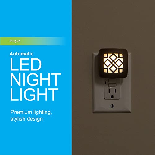 Ge Decorative Led Night Light, Plug-In, Dusk-To-Dawn Sensor, Ul-Certified, Home Décor, Ideal For Bedroom, Nursery, Bathroom, Kitchen, Hallway, Oil Rubbed Bronze Diamond, 25436 #TOP1