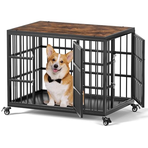 Heavy Duty Dog Crate Furniture with Locking Latch