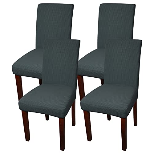 Dining Chair Covers for Dining Room Set of 4,Stretch Parson Chair Slipcover,Washable Chair Cover 4 Pack for Dining Room,Party,Banquet(Dark Gray)