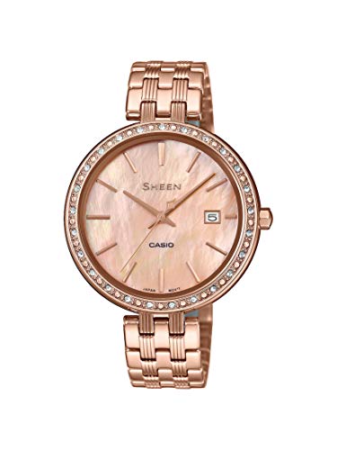Preisvergleich Produktbild CASIO DamenArmbanduhr Analog Quarz Edelstahl SHE-4052PG-4AUEF