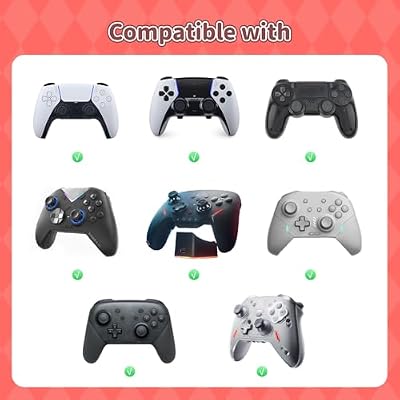 Kuitmor Cute Thumb Grip Caps for PS5,Soft Silicone Joystick Caps,Cute Cartoon Thumbstick Grips Compatible with PS5/PS4/Switch Pro Controller, 4PCS(Kuromi)