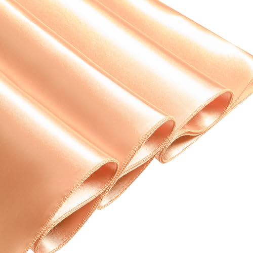 Counfeisly 12pcs Peach Satin Table Runners 12" x 108", Elegant and Smooth Silky Fabric Table Decor for Wedding Banquet Birthday Decoration by Counfeisly - Used condition - Image 7