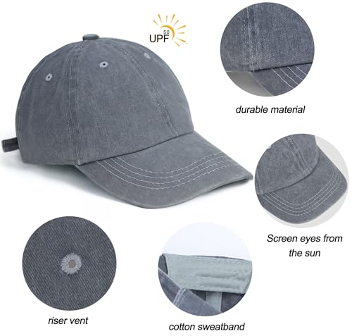 Washed Baseball Cap for Kids - Children Golf Sun Hat for Spring Summer Outdoor 6