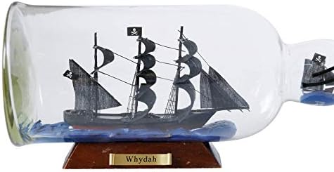 Miniatura 3 de Hampton Nautical Whydah Gally Modelo Ship in a Glass Bottle 11" - Decoración de habitación pirata - Barco de madera