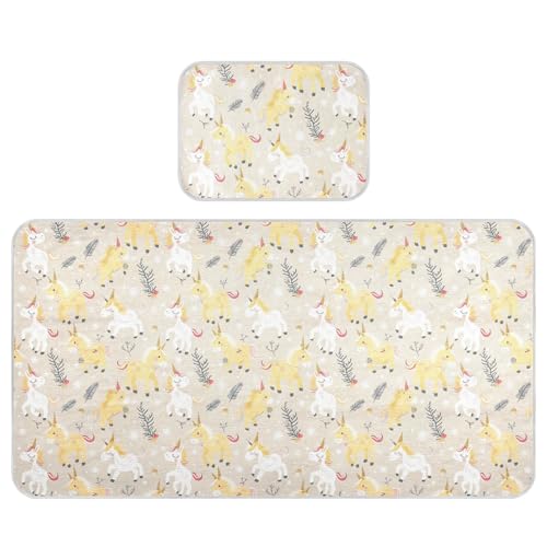 Baby Yellow Playful Unicorns Cooling Baby Fitted Crib Mattress 28