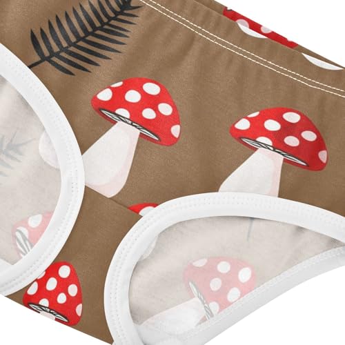 Toddler Girls Underwear 2t Cotton Panties Little Girl Print Undies Kids Briefs Red Mushrooms Brown4
