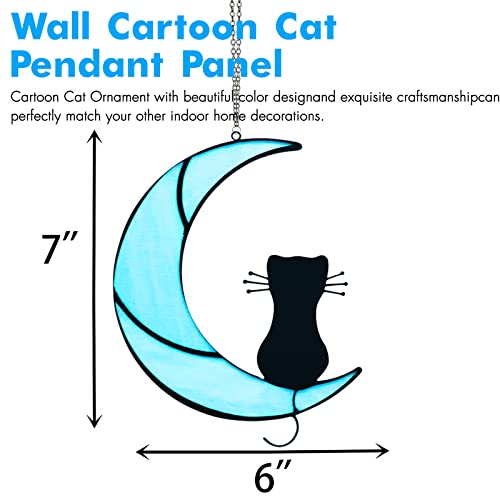 Black Cat Sitting On The Moon Metal Decorative Wall Hanging Balcony Garden Decorative Cat Gift To People Who Love Cats Holiday Birthday Gift To Girls, Mothers Or Women (Cat Sitting On The Moon) #TOP3