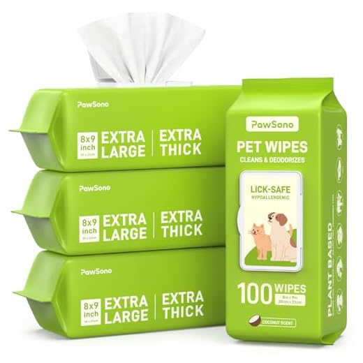 PawSono Hypoallergenic Pet Wipes for Dogs, Cats & Small Animals, 400 Coun