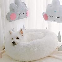 KongEU Donut Hundebett – Rund, Flauschig & Waschbar, 60x60cm Für Kleine Hunde & Katzen