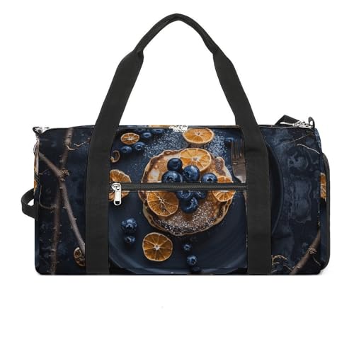 Sac de sport fourre-tout blanc léger Blueberries And Oranges anti encombrement