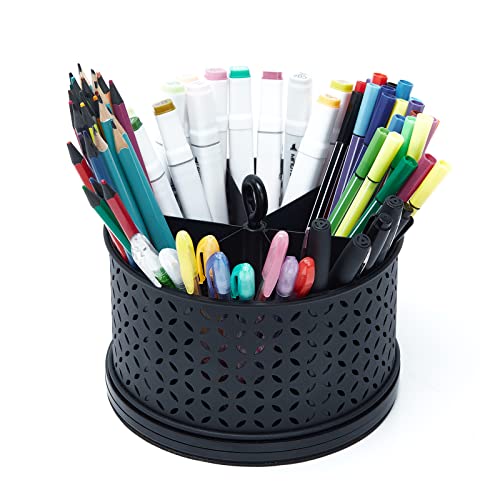 Settfrfe Rotating Desk Organizer,Desk Supplies Organizer Pen Caddy,6 Compartments Spinning Multi-Functional Large Pen Holder For Desk #TOP5