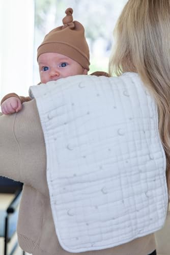 Nana Baby Burp Cloths | 100% Organic Muslin Cotton | Set of 3 (Ivory/Oatmeal)4
