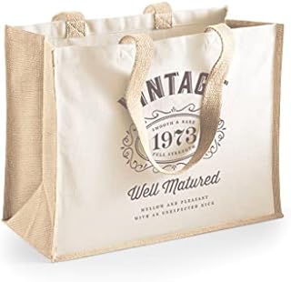 50th Birthday Keepsake Funny Gift for Women Novelty Ladies Female Heavyweight Tote Shopping Bag Present Idea