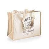50th Birthday Keepsake Gift Vintage Bag for Women 50 Novelty Shopping Tote