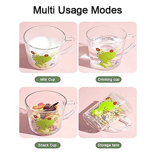 Image of PrimeWorld 400ml Glass Mug with Handle and Silicon Straw Set of 12pcs Drinking Glass for Coffee, Tea, Milk, Juice, Water Leak Proof , Heat Resistant