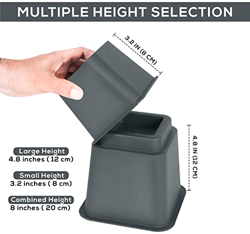image for Utopia Bedding Adjustable Bed Furniture Risers - Elevation in Heights 