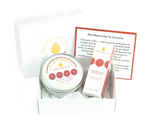 Ritual de belleza para el cabello con aceite de camelia incluye un champú sólido y un frasco de Aceite de Camelia BIO de 10ml. Válido para Método Curly Cover