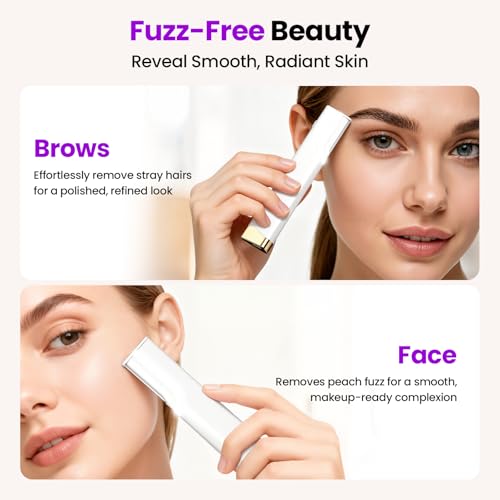 Image of Dermaplane Razor for Women Face with 10 Replacement Blades, 3 Adjustable Speeds, Gentle & Painless Peach Fuzz Remover for Smooth Skin,Built-in LED Light Dermaplane Razor Eyebrow Trimmer