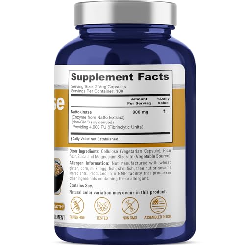 NusaPure Nattokinase 4000 FU 200 Veggie Capsules (Non-GMO & Gluten Free) - Image 2