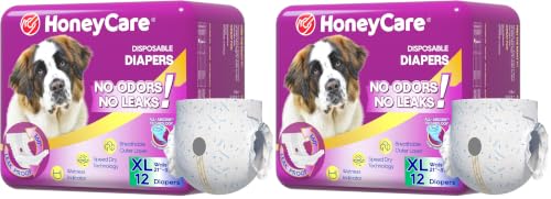 Image of All-Absorb Disposable Female Dog Diapers, White and Blue, X-Large (Pack of 2)