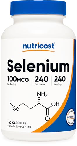 Nutricost Selenium Supplement 100mcg 240 Capsules Vegetarian Gluten-Free