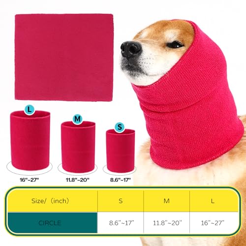 Image of Dog Calming Hoodie Quiet Head Cover Sleeves Double Layer Thickened Dog Ear Muffs Noise Protection,Dog Hematoma Ear Wrap, Dog Headband for Anxiety Relief for Bath, Thunderstorms