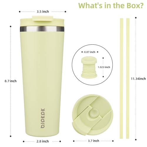 Image of BJPKPK 26 oz Coffee Tumbler with Straw, Insulated Stainless Steel Cup