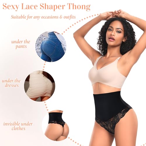 Image of Werena Thong Shapewear for Women Mid High Waisted Shaper Panties Girdle