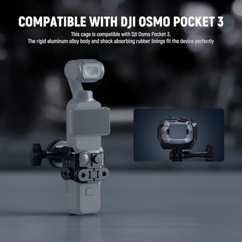 image for NEEWER Pocket 3 Cage, Aluminum Alloy Gimbal Video Recording Rig with A