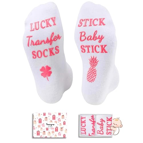 HAPPYPOP Funny Gifts Mom Grandma Aunt New Dad First Time Dad, Novelty Mama Auntie Nana To Be Socks, Stick Baby Stick Pink, Medium
