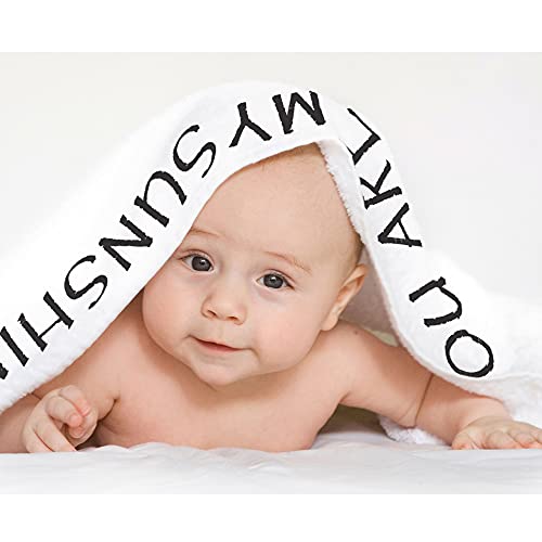 Baby Monthly Milestone Blanket Girl Boys, Personalized Newborn Month Blanket Gender Neutral, Sunshine Boho Nursery Decor Photography Background Prop, Growth Chart Blanket, Gift For Baby Shower, 45X40 #TOP5