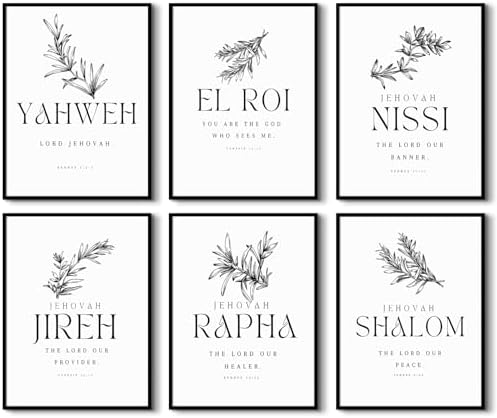 Amazon.com: Christian Hebrew Names of God Wall Art Bible Verse ...