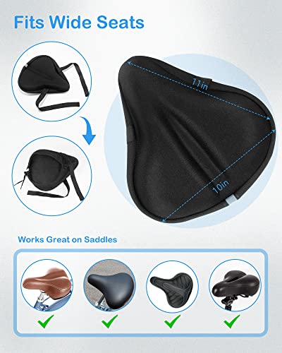 Cuncui Gel Bike Seat Cover, Bicycle Seat Covers, Bike Seat Cushion For Women Men Comfort Compatible, Suitable For Outdoor And Indoor (11X10 Inch) #TOP1