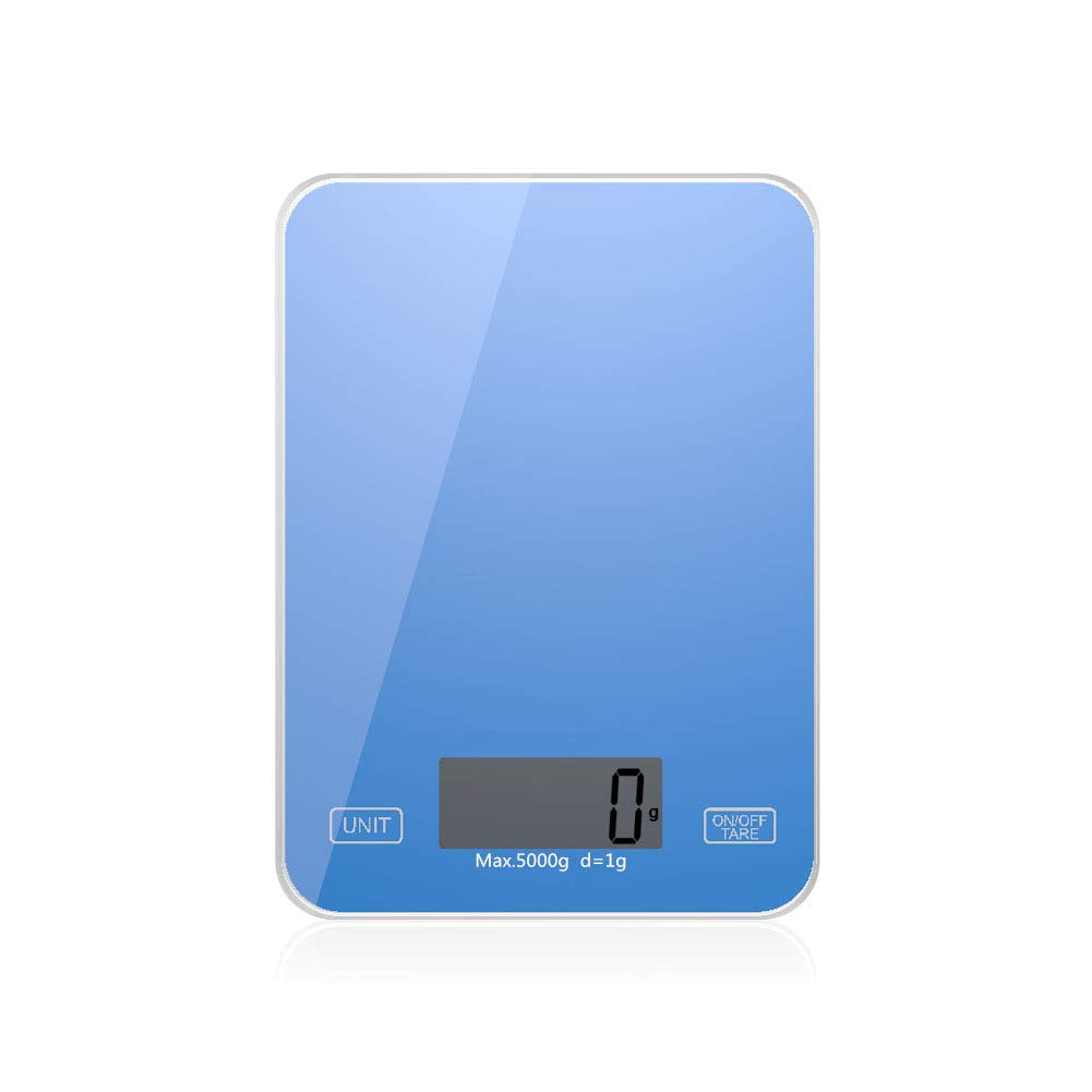 Digitale Küchenwaage Für Lebensmittel, Professionelle Mini-Küchenwaage Zum Aufhängen, Präzises Elektronisches Wiegen, LCD-Display Mit Tara-Funktion, Kochgerät Mit Schlankem Design,Blue-5kg / 1g