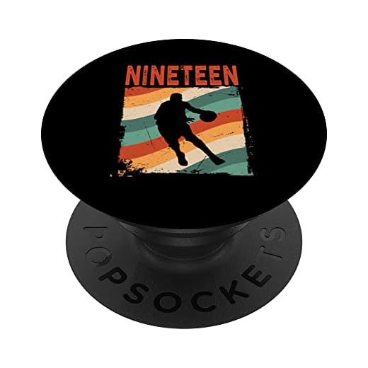 19 Cumpleaños Retro Baloncesto 19 Años Niño Chica PopSockets PopGrip Intercambiable