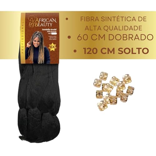 Kit Cabelo Sintético Cacheado Bio Fibra, Tela Cacheada, 400 g com Aneís, Cacho Divino (Ombre mel)