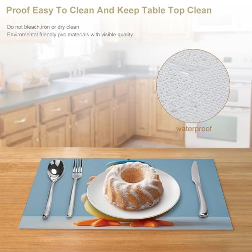 Sets de table mignons en PVC imperméable antidérapant lavable pour table de cuisine