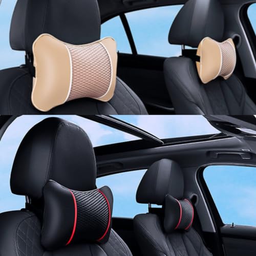 GOPC Oreiller Cervical de Voiture,Convient pour Mercedes-Benz SL C107 W121 R107 R129 R198 R230 R231, Oreiller Cervical de Voiture,1-Black – vue 3