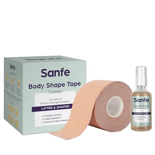 Sanfe Flix Breast Roll -Breast Shaper & Lifter, Breathable Breast Support Boobtape, 5-meter Breast Lift Tape for Backless, No Show Bra for Women, Skin Friendly Adhesive (Breast Roll) Sanfe Flix Breast Roll -Breast Shaper & Lifter, Breathable Breast Support Boobtape, 5-meter Breast Lift Tape for Backless, No Show Bra for Women, Skin Friendly Adhesive (Breast Roll)