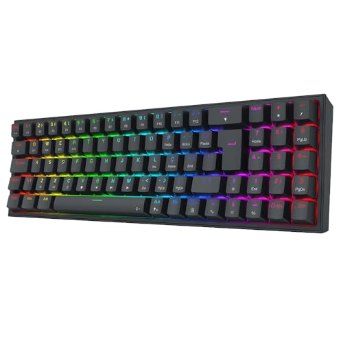 TECLADO MECANICO GAMER POLLUX PRO RGB PRETO WIRED/2.4G/BT SWITCH BROWN