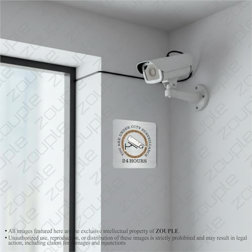 Image of CCTV Surveillance Sign, 8x8 Inch, Durable Steel, Triple Mount