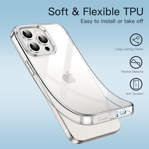 Image of ExpressB Back Cover for iPhone 15 Pro | Minimal Protect | Ultra Thin Anti Scratch Matte Finish Case for iPhone 15 Pro (Clear Soft TPU)