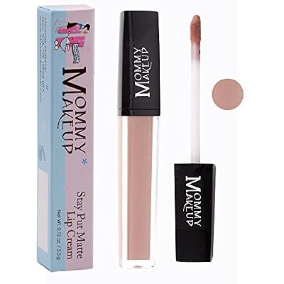 Mommy Makeup Stay Put Matte Lip Cream - Kiss-proof, Transfer-proof, Waterproof, Long Lasting Lipstick - Non-Drying Formula Infused with Vitamin E (Twiggy)