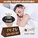 Kogonee Wooden Digital Alarm Clock, 0-100% Dimmer, 2 Alarm Settings, Weekday/Everyday Mode, 9 Mins Snooze, 12/24H, Temperature and Date Display for Office, Travel, Bedroom Alarm Clock (Brown)